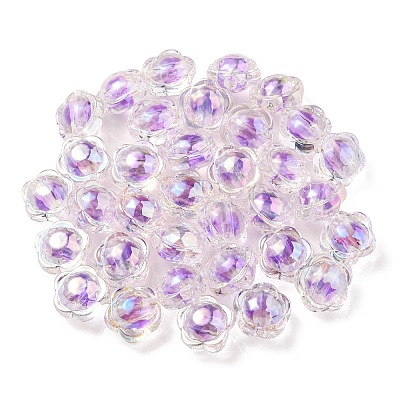 UV Plating Rainbow Iridescent Acrylic Beads OACR-A014-03B-1