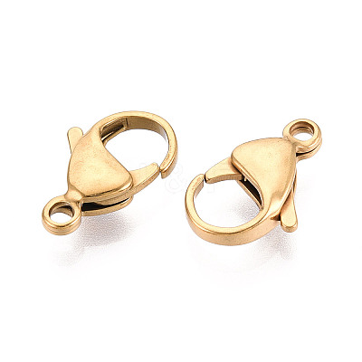 304 Stainless Steel Lobster Claw Clasps X-STAS-T065-17mm-34G-1