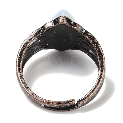 Opalite Horse Eye Adjustable Rings RJEW-K271-05R-15-1