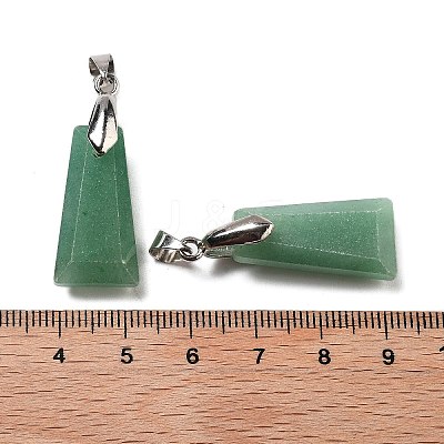 Natural Green Aventurine Faceted Pendants G-F774-02B-1