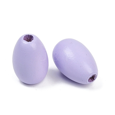 Spray Painted Wood European Beads WOOD-F017-10D-1