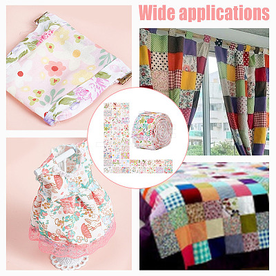 Flower Pattern Cotton Fabrics DIY-WH0588-11A-1
