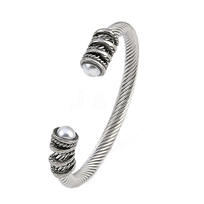 304 Stainless Steel Cuff Bangles for Women STAS-M023-16P-1