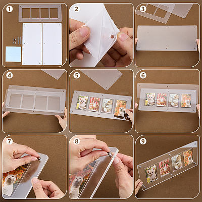 Acrylic and Iron Card Sleeve Display Stands ODIS-WH0100-06-1