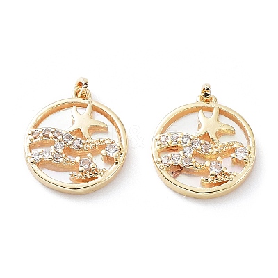 Rack Plating Brass Shell Pendants KK-A183-29G-1