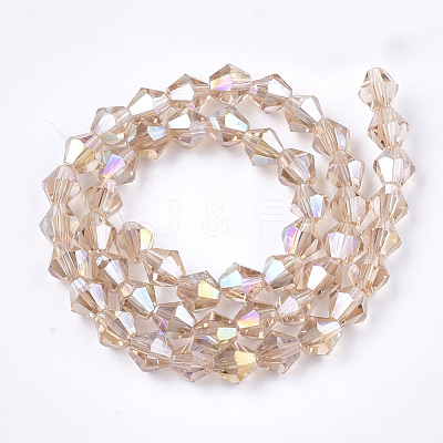 Electroplate Glass Beads Strands EGLA-Q118-6mm-B10-1