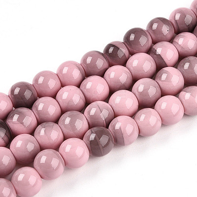 Baking Paint Glass Beads Strands DGLA-N013-8mm-09-1