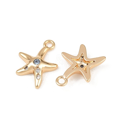 Brass Micro Pave Cubic Zirconia Charms KK-G535-05A-G-1