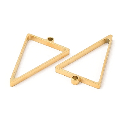 304 Stainless Steel Open Back Bezel Triangle Pendants STAS-Z040-10G-1