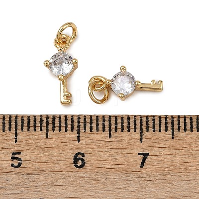 Brass Micro Pave Cubic Zirconia Pendants KK-I358-066G-01-1
