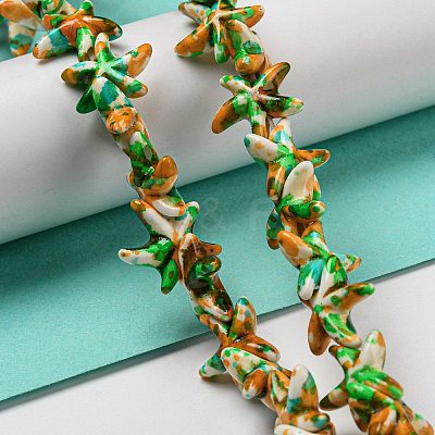 Spray Painted Synthetic Turquoise Beads Strands X-G-E617-A01-02-1