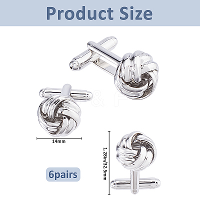 6 Pairs Alloy Cufflinks FIND-FH0017-36P-1