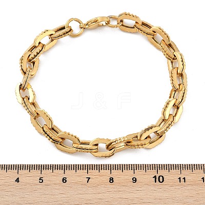 304 Stainless Steel Double Cable Link Chain Bracelets for Women Men BJEW-F488-36G-1