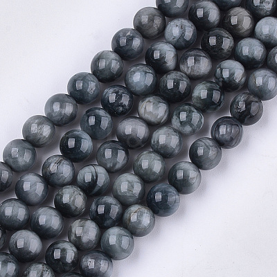 Natural Hawk's Eye Beads Strands G-S333-8mm-027-1