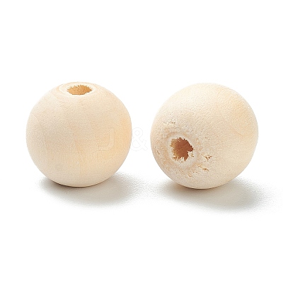 Natural Unfinished Wood Beads WOOD-XCP0001-19D-1