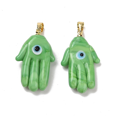 Handmade Lampwork Pendants LAMP-P057-02G-04-1