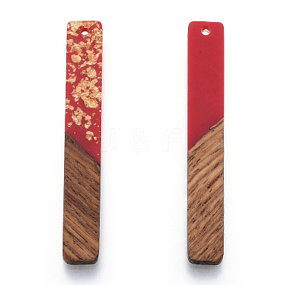 Opaque Resin & Walnut Wood Big Pendants RESI-N025-034-E04-1