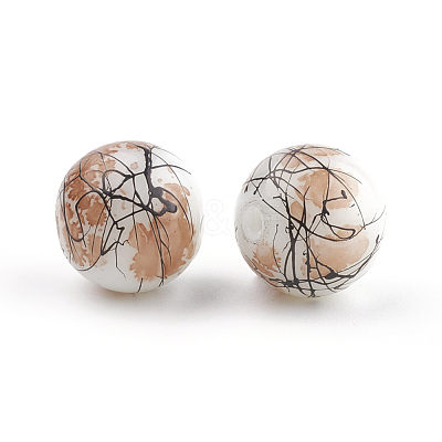 Drawbench & Baking Paint Glass Beads Strands GLAA-S176-10mm-15-1