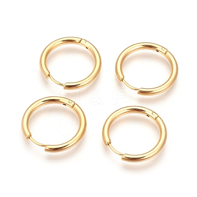 Ion Plating(IP) 304 Stainless Steel Hoop Earrings EJEW-P177-G-08-1
