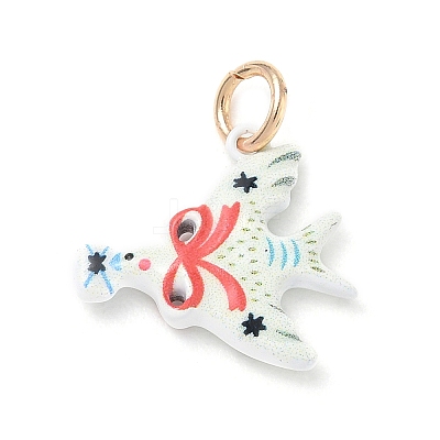 Brass with Enamel Pendants KK-CBAF749-03D-1