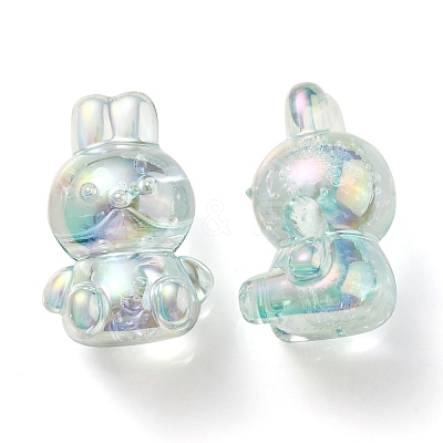 UV Plating Rainbow Iridescent Transparent Acrylic Bubble Beads OACR-C007-02D-1