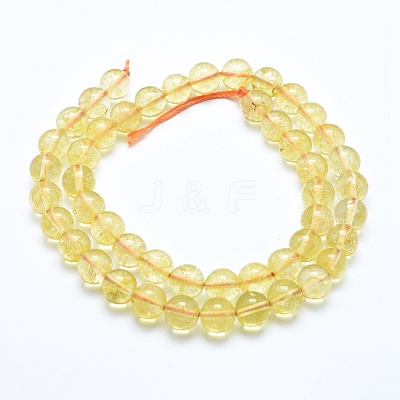Natural Citrine Beads Strands G-E483-13-8mm-1