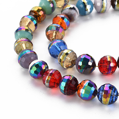 Electroplate Transparent Glass Beads Strands EGLA-N006-031-A01-1