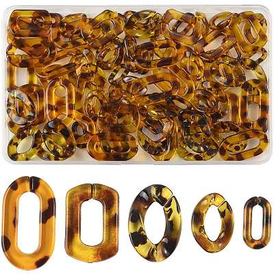 80Pcs 5 Styles Transparent Acrylic Linking Rings OACR-FS0002-74-1
