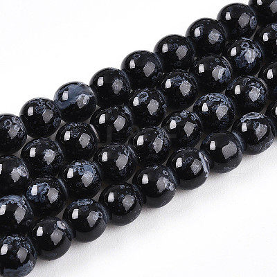 Baking Paint Glass Beads Strands DGLA-N008-8mm-10-1