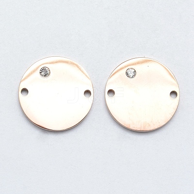 316 Surgical Stainless Steel Micro Pave Clear Cubic Zirconia Links Connectors STAS-J038-23RG-1