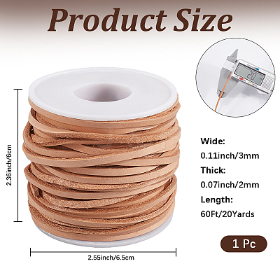 20 Yards Flat Leather Cords WL-CL0001-16C-1