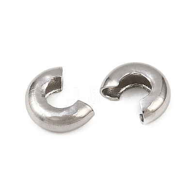 Tarnish Resistant 304 Stainless Steel Crimp Beads Covers STAS-L215-10P-1
