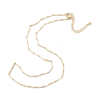 Brass Bar Link Chain Necklaces NJEW-K123-01G-1