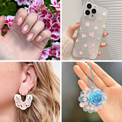 200Pcs Flower & Butterfly Resin Cabochons CRES-TA0001-89F-1
