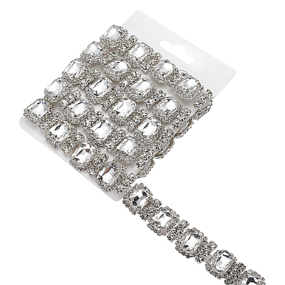 1 Yard Rectangle Iron Rhinestone Strass Chains CH-FG0001-02B-1