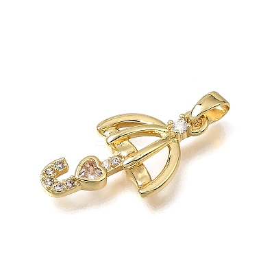 Brass Micro Pave Clear Cubic Zirconia Pendants KK-CBAA632-27G-1