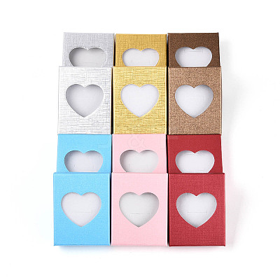 12Pcs 6 Colors Cardboard Jewelry Set Boxes CBOX-N015-04-1