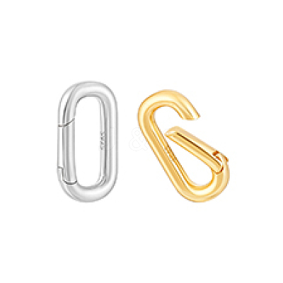2Pcs 2 Colors 925 Sterling Silver Spring Gate Clasps STER-PH0004-02-1
