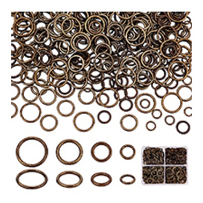 360Pcs 4 Styles Alloy Soldered Closed Jump Rings KK-PH0010-13AB-1
