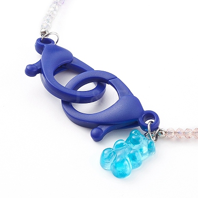 Rainbow Personalized Electroplate Glass Beaded Necklaces NJEW-JN03410-1