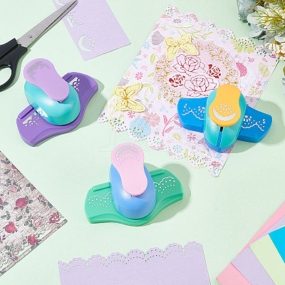 3Pcs 3 Styles Mini Plastic Craft Punch for Scrapbooking & Paper Crafts DIY-GO0001-95-1