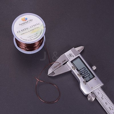 0.8mm Elastic Stretch Polyester Threads Brown Jewelry Bracelet Beading Wire Cords EW-PH0001-0.8mm-01B-1