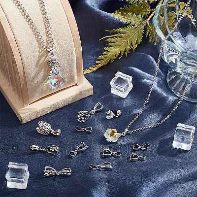 35Pcs 7 Styles Rack Plating Brass Ice Pick Pinch Bails KK-SC0005-60-1