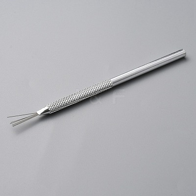 Iron 7-Pin Feather Wire Brush Texture Tool TOOL-WH0134-73S-1
