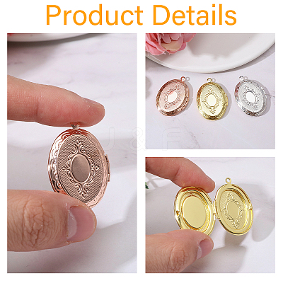 8Pcs 4 Colors Brass Locket Pendants KK-CA0002-85-1