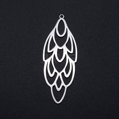 Tarnish Resistant 201 Stainless Steel Big Filigree Pendants STAS-T049-T698-1-1