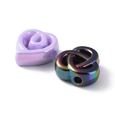 UV Plating Rainbow Iridescent Acrylic Beads OACR-A029-13-1