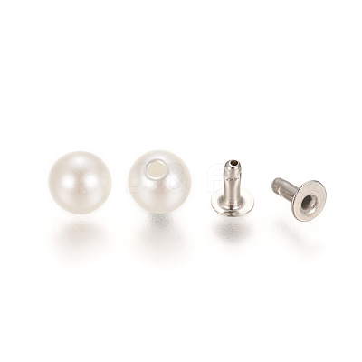 ABS Plastic Imitation Pearl Rivet Studs KY-L076-A-01-1