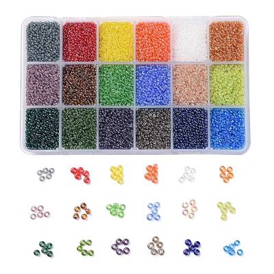 FGB 48000PCS 18 Colors 12/0 Grade A Round Glass Seed Beads SEED-JP0012-02-2mm-1