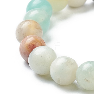 Natural Amazonite Beaded Stretch Bracelets BJEW-D446-C-31-1